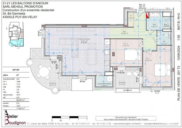 Appartement T3 à vendre  4 pièces - 82 m2 LE PUY EN VELAY - 43