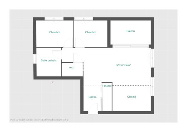 Appartement
         3 pièces
        - 73 m² 152 200 € *