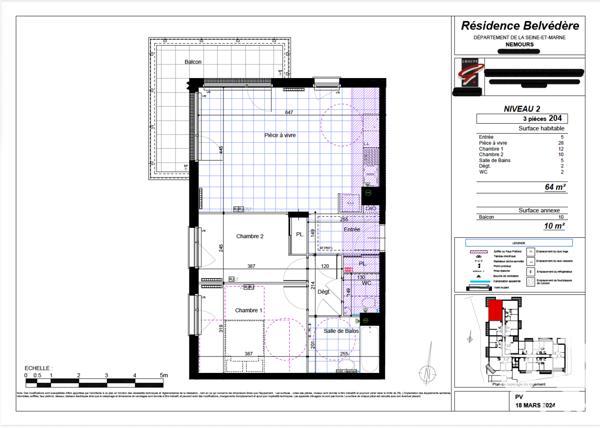 Appartement à vendre 3 pièces 64 m² Nemours