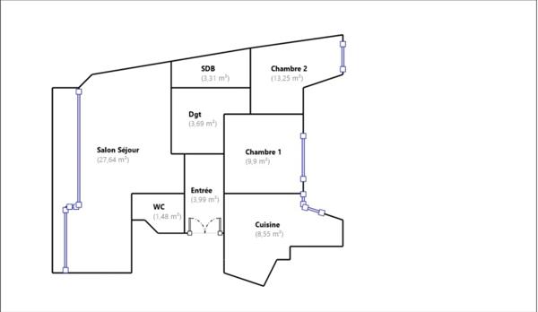 Appartement à vendre 3 pièces TARBES (65) avec cave et parking
