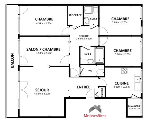 Magnifique 5 pièces 100 m²