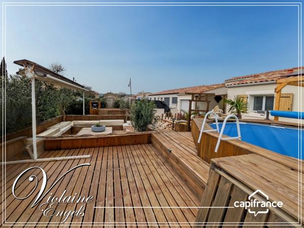 Maison de plain-pied 115 m² – 4 chambres – Jardin avec piscine – Argens-Minervois