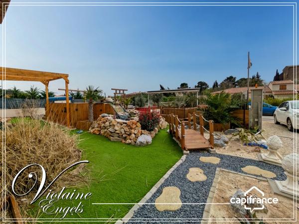 Maison de plain-pied 115 m² – 4 chambres – Jardin avec piscine – Argens-Minervois