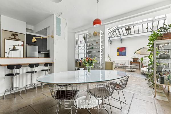 Loft d’habitation et local commercial avec verrière Eiffel proximité square d’Anvers