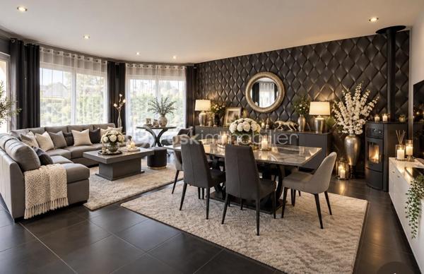 Magnifique grande maison de famille avec vie de plain pied au calme avec école et transports . Entrée grand séjour salon très lumineux  avec poêle a granulés accès directement sur terrasse de 80 m2 exposée plein sud . Cuisine ouverte équipée et aménagée , arrière cuisine. 3 chambres avec dressing sdb et wc . 1 er étage : deux chambres avec dressing sdd et wc . Garage jardin terrasse. En parfait état ! Une visite s impose !