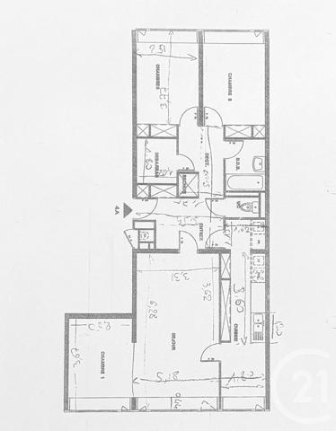 Appartement F4 à vendre  4 pièces - 84,73 m2 PARIS - 75014