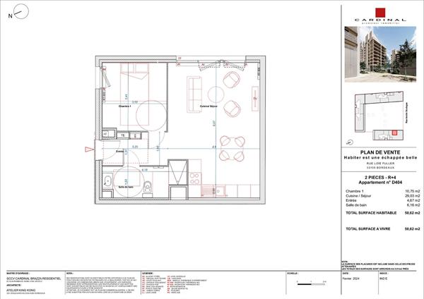 ARCHITECTURE CONTEMPORAINE - 2025 - APPARTEMENT TYPE 2 - Bordeaux