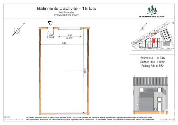 Local d’activité à vendre 110 m² Grisy-Suisnes