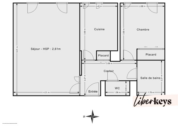 T2 de 54 m² proximité immédiate Part Dieu et Université LYON III