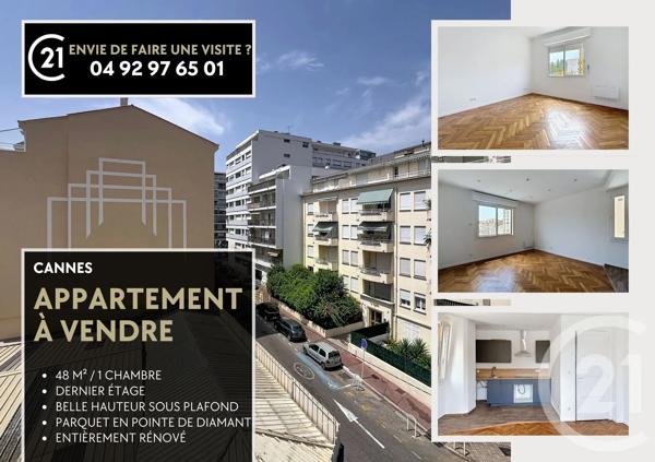 Appartement F2 à vendre  2 pièces - 48,15 m 2   CANNES  - 06