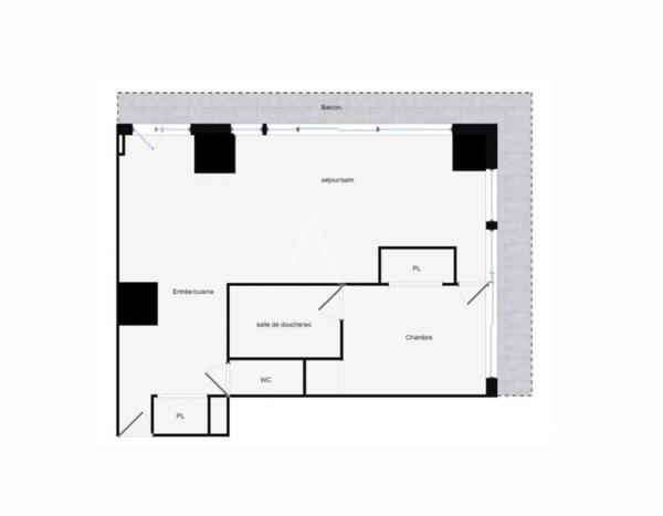 PUTEAUX/ Emeraude - Appartement 2 pièces 47m² - 12m² de Balcon - 1 Cave - 1 Parking