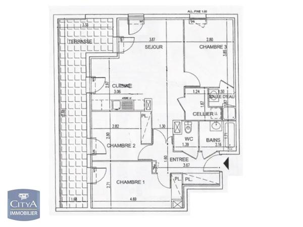 Appartement à louer 4 pièces 78.04m²