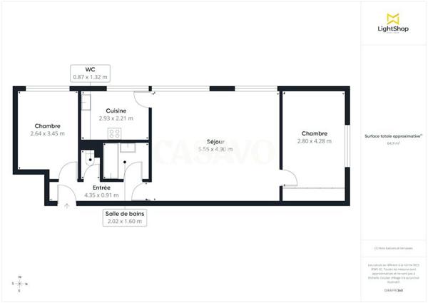 Vente Appartement 3 pièces de 64m² - 94500 Champigny-sur-Marne