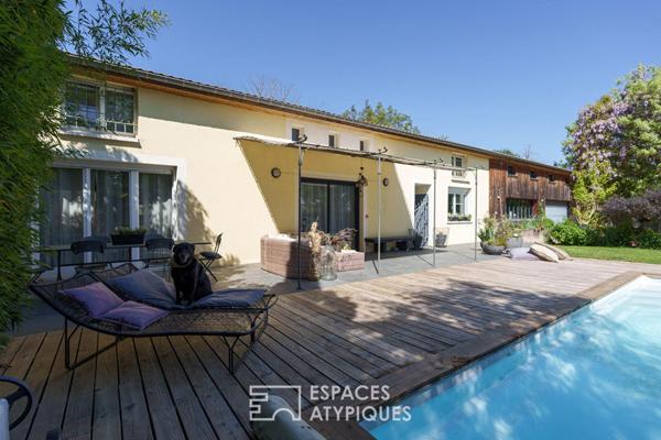 Ancien atelier réhabilité en demeure contemporaine avec piscine et volumes d’exception aux portes de Nancy
