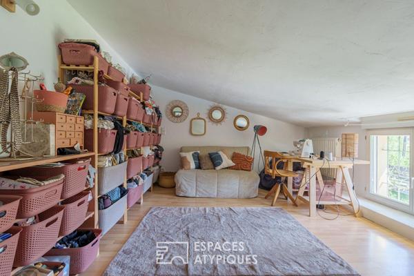 Ancien atelier réhabilité en demeure contemporaine avec piscine et volumes d’exception aux portes de Nancy