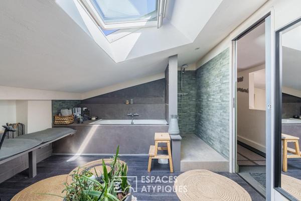Ancien atelier réhabilité en demeure contemporaine avec piscine et volumes d’exception aux portes de Nancy
