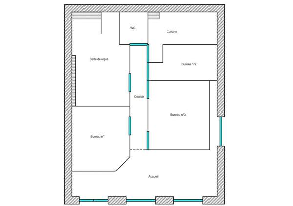 Local de 75 m² à louer centre ville Verdun-sur-Garonne