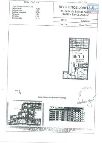 En vente studio dans la résidence Lobellia à Ste Clotilde