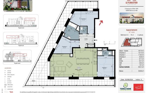 Appartement à vendre    4 pièces • 92,21 m2 Berck