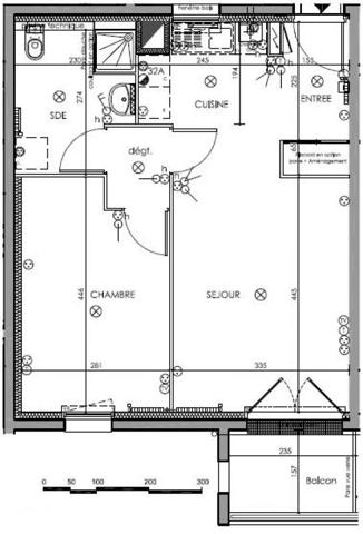 Appartement T2 NANTES Bourgeonnière - 45.12 m2  159 900 Euros