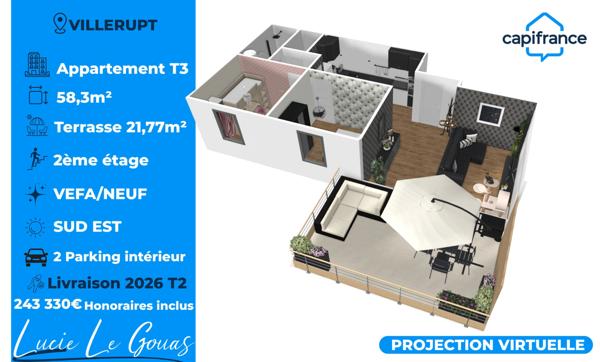 Appartement neuf stationnement et terrasse VILLERUPT (54)