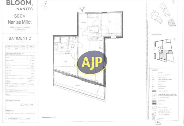 Location appartement Nantes : 814 € - AJP Immobilier Nantes Sud