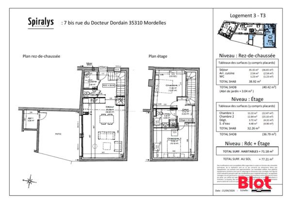 Maison 3 pièce(s)