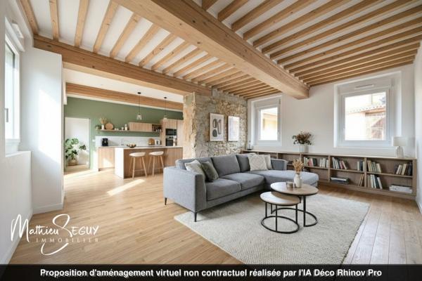 Sur les hauteurs de Thurins - Plateau de 100m² en duplex à aménager avec terrasse, 2 stationnements et 1 cave