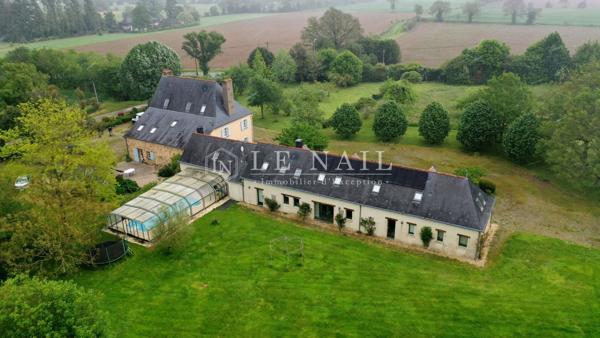 Manoir XVIe restauré et sa longère XIXe en Sud Mayenne