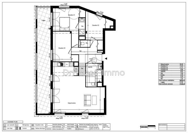 Appartement à vendre 4 pièces de 94 m²