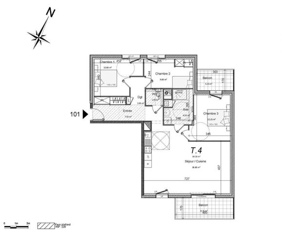 Vente appartement T4, 90 m² avec balcons, Perros-Guirec (22700)