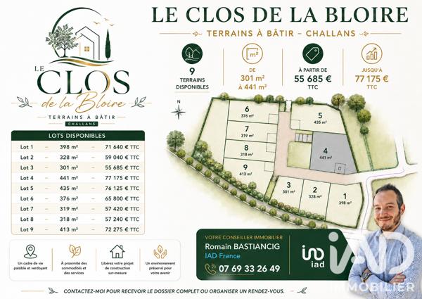 Terrain à vendre 441 m² Challans
