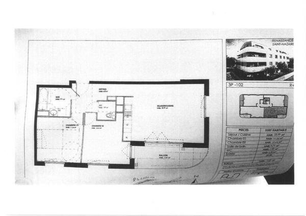 Appartement 3 pièces                                        - 44600 Saint-Nazaire - Petit Caporal Réf : 3816