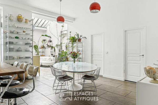 Loft d’habitation et local commercial avec verrière Eiffel proximité square d’Anvers