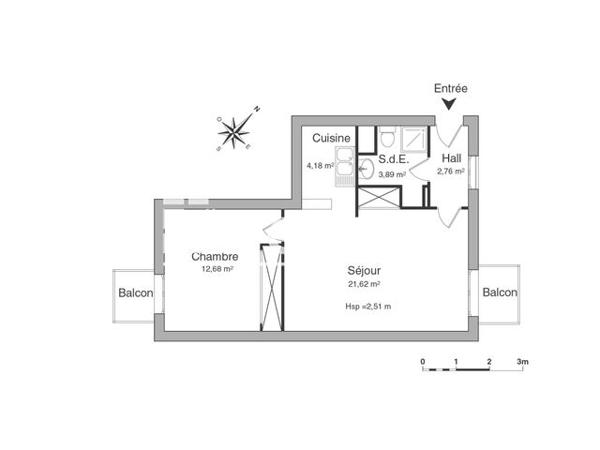 Location Appartement 2 pièces 45.13 m² - 654 RUE DES PIECES DE LUGNY Moissy Cramayel 77550
