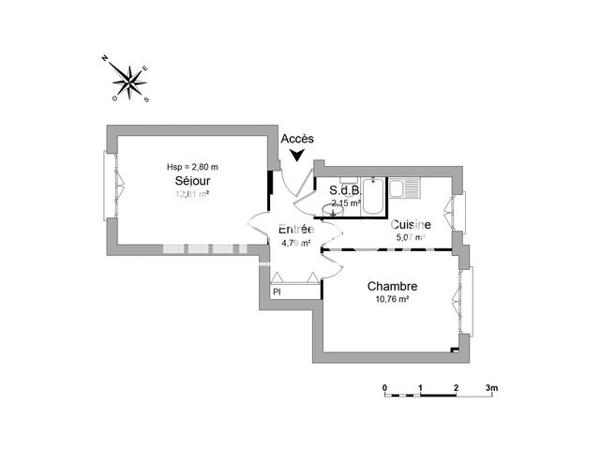 Location Appartement 2 pièces 35.58 m² - 20 ALLEE LEON GAMBETTA Clichy 92110