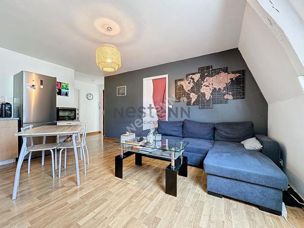 Immeuble de deux appartements et un commerce en plein bourg du Lion d'Angers, composé de deux T3