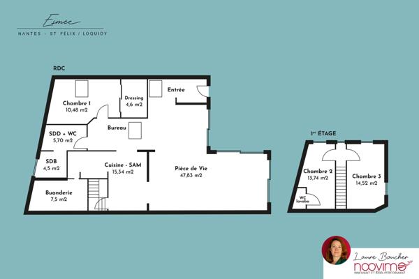 Maison Nantes Loquidy 3 chambres, jardin, vie de plain-pied