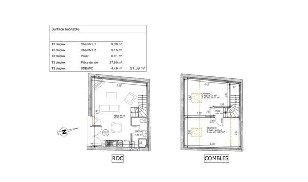 Gare Sud – Duplex atypique 55 m² à aménager + parking privatif