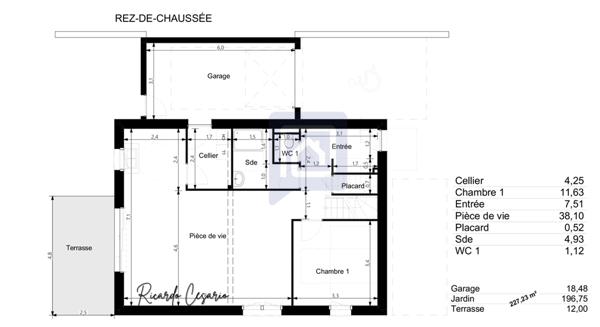 Maison Concarneau 4 pièces 103.69 m2 sur un terrain de 317 m2