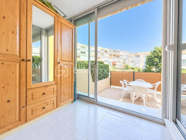 Dans le secteur recherché du Palais de la mer rive gauche découvrez ce charmant P2 cabine en RDC de 34m² environ habitable, situé au calme, côté espaces verts.

En bon état et vendu meublé, ce bien offre un cadre de vie agréable, à proximité immédiate des commerces et de la plage.

Il se compose d’un séjour, d’un espace cabine, d’une salle d’eau avec douche, ainsi que de WC séparés. Vous profiterez également d'une loggia vitrée ainsi que d'une terrasse d’environ 20 m², idéale pour les repas en extérieur et les moments de détente.

Le logement bénéficie de prestations appréciables : double vitrage, volets électriques et installation électrique aux normes.

La résidence est sécurisée, avec vidéosurveillance et local à vélos fermé.

Un parking privé complète ce lot.

Un bien idéal pour une résidence secondaire, un pied-à-terre ou un investissement locatif, dans un secteur recherché du Grau-du-Roi.
Alors une visite s'impose, contactez-moi................