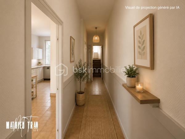 Découvrez cette charmante maison individuelle construite en 1945, située dans un environnement urbain où tranquillité et commodités se rencontrent. Parfaite pour ceux qui recherchent une vie pratique et confortable.

Avec ses 135 m² de surface habitable répartis en 5 pièces spacieuses, cette maison promet un confort optimal. Bien que non mitoyenne, elle conserve tout le charme d'une maison de campagne avec le confort de la proximité urbaine.

L'intérieur est agencé de manière à maximiser l'espace, offrant un séjour convivial, bien que la cuisine nécessite peut-être une touche personnelle. La maison dispose d’un toit terrasse ainsi que d’un patio. 

À quelques pas des commodités (transports, commerces, écoles), ce bien, bien qu'il ne bénéficie pas de jardin ou de vue dégagée, reste un excellent choix pour une première acquisition immobilière. 

Ne manquez pas cette opportunité unique de vivre dans une maison au style intemporel. 

Pour plus d'informations, contactez Mathieu Tran, agent mandataire, et laissez-vous séduire par cette belle découverte.