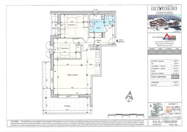 Appartement T3 à vendre  3 pièces - 72,05 m2 LA CHAPELLE D ABONDANCE - 74