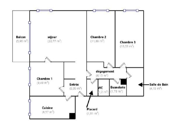 Appartement à vendre 4 pièces 84,61 m² Taverny