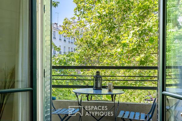 Vanves Michelet Appartement en pan coupé, triple exposition et balcon filant sur parc
