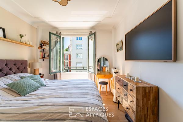 Vanves Michelet Appartement en pan coupé, triple exposition et balcon filant sur parc