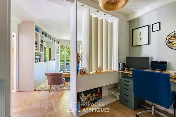 Vanves Michelet Appartement en pan coupé, triple exposition et balcon filant sur parc