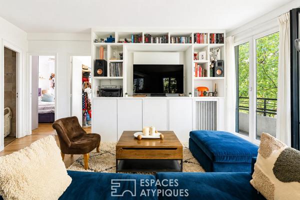 Vanves Michelet Appartement en pan coupé, triple exposition et balcon filant sur parc