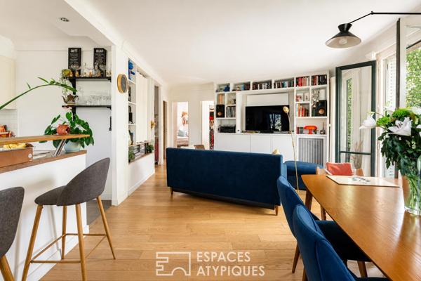 Vanves Michelet Appartement en pan coupé, triple exposition et balcon filant sur parc