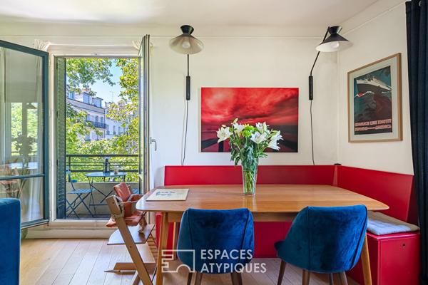 Vanves Michelet Appartement en pan coupé, triple exposition et balcon filant sur parc